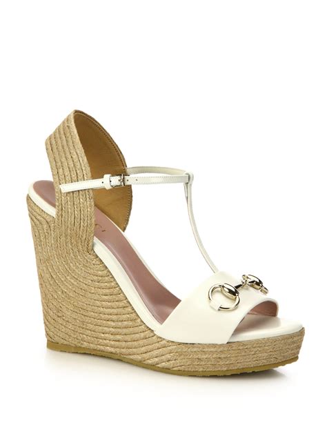 gucci white wedge sandals.